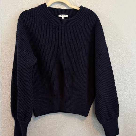 Madewell Midnight Ribbed Crew Neck Sweater - Picture 1 of 2